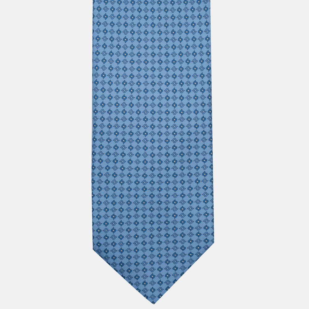 3-Fold Silk Tie, Micro Pattern, Light Blue - JA056673-5