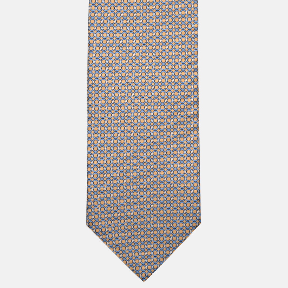 3-Fold Silk Tie, Chain Pattern, Yellow - JA057080-5