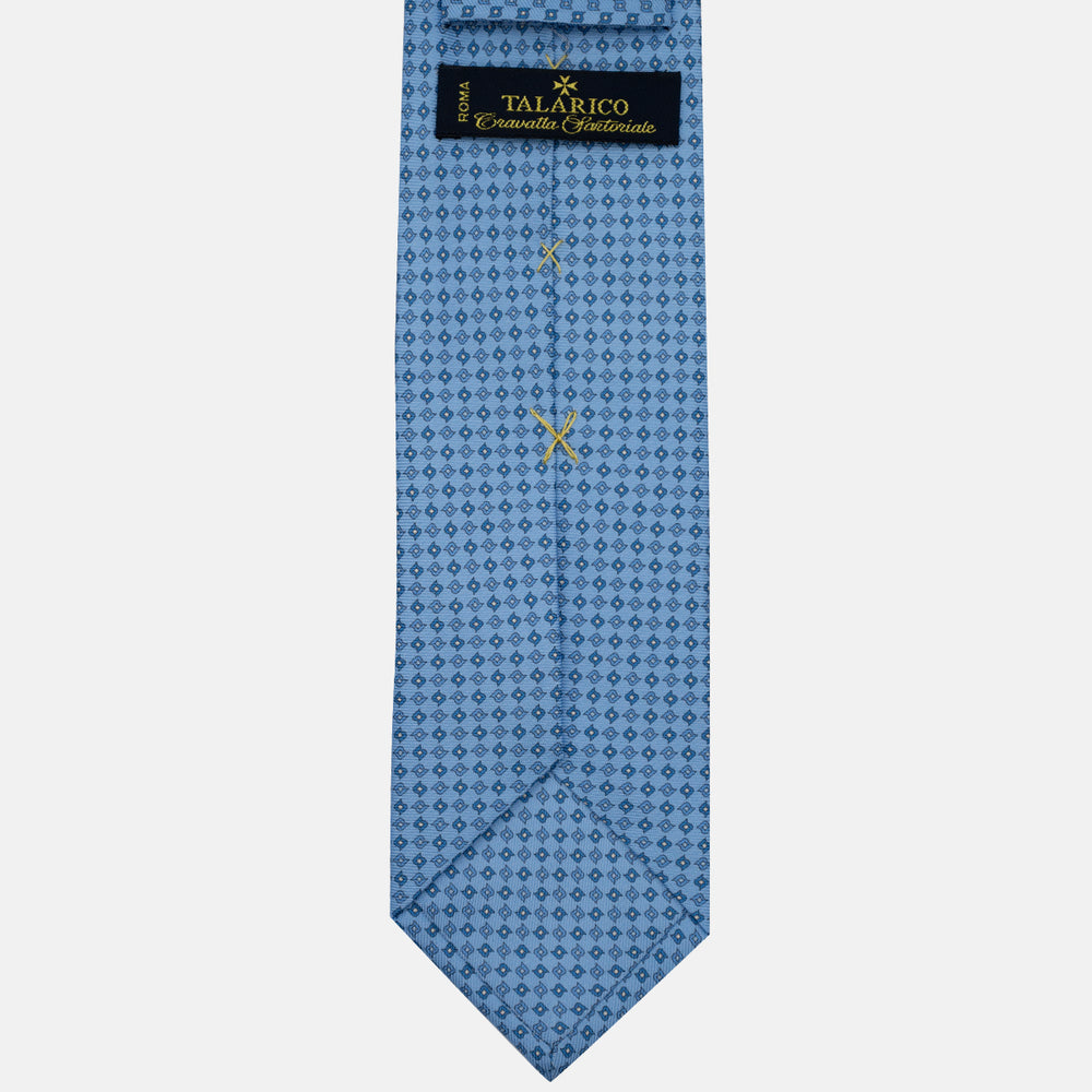 3-Fold Silk Tie, Micro Pattern, Light Blue - JA056673-5