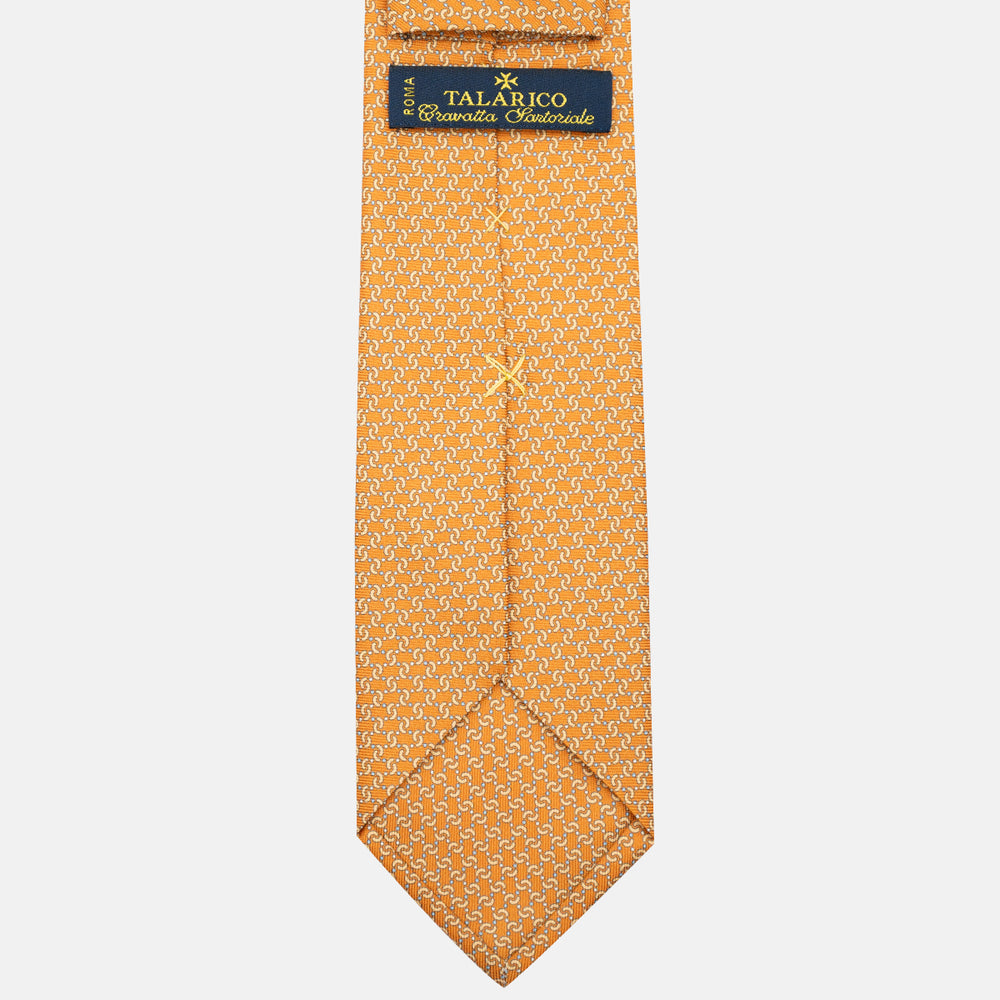 3-Fold Silk Tie, Geometric Pattern, Yellow - JA056669-5