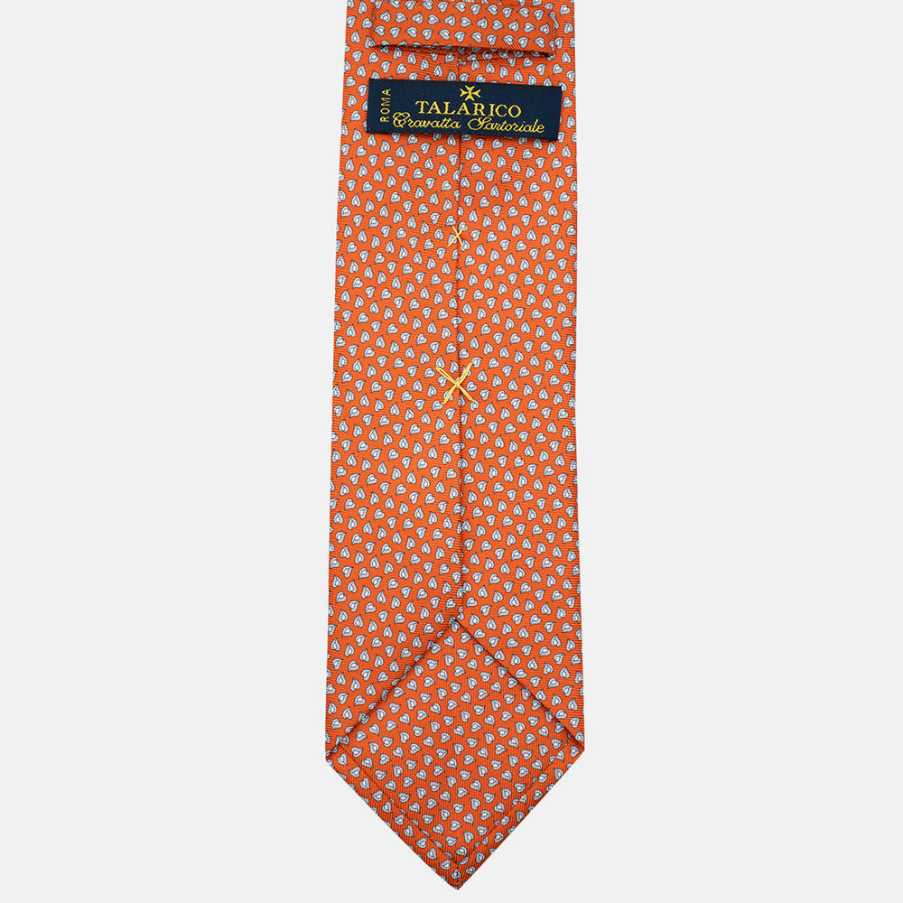 3-Fold Silk Tie, Micro Pattern, Orange - JA056125-5