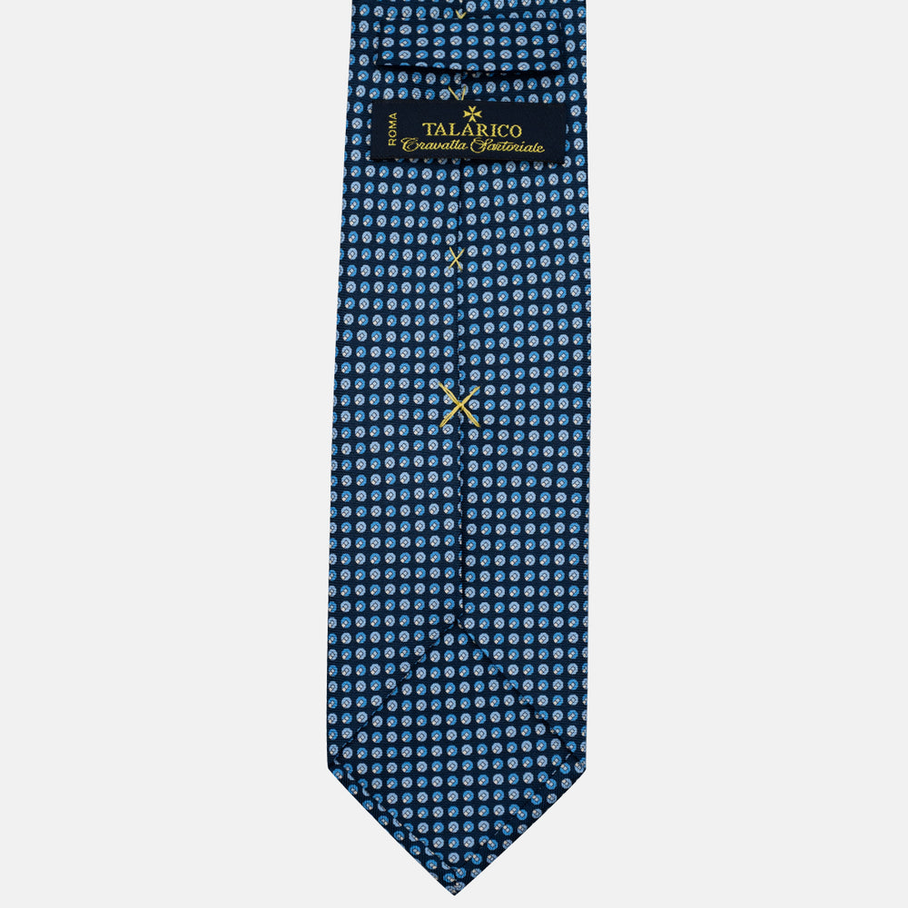 Cravatta 3 pieghe in Seta, Micro Fantasia, Blu Celeste - JC056670-5