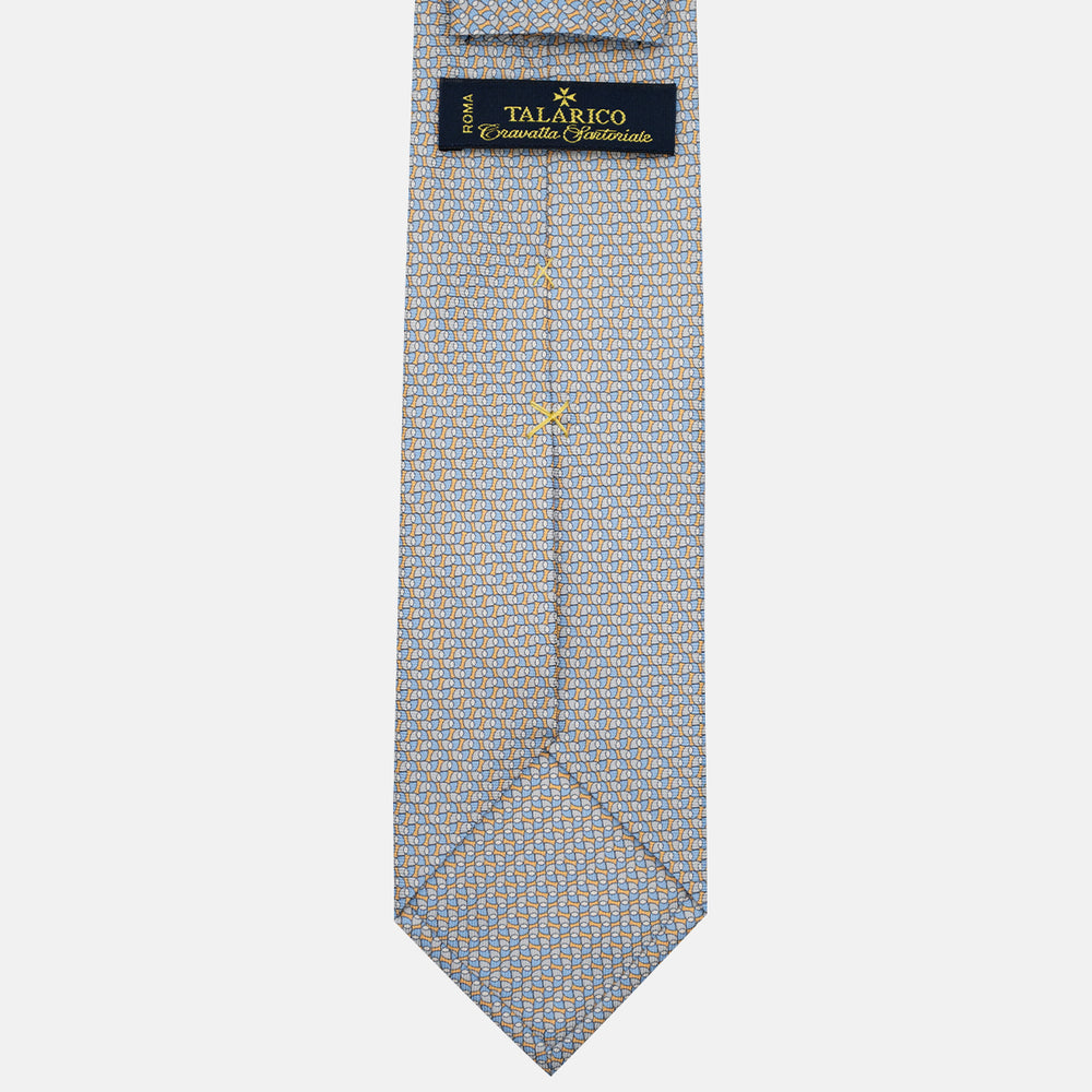 3-Fold Silk Tie, Geometric Pattern, Yellow - JA056123-5