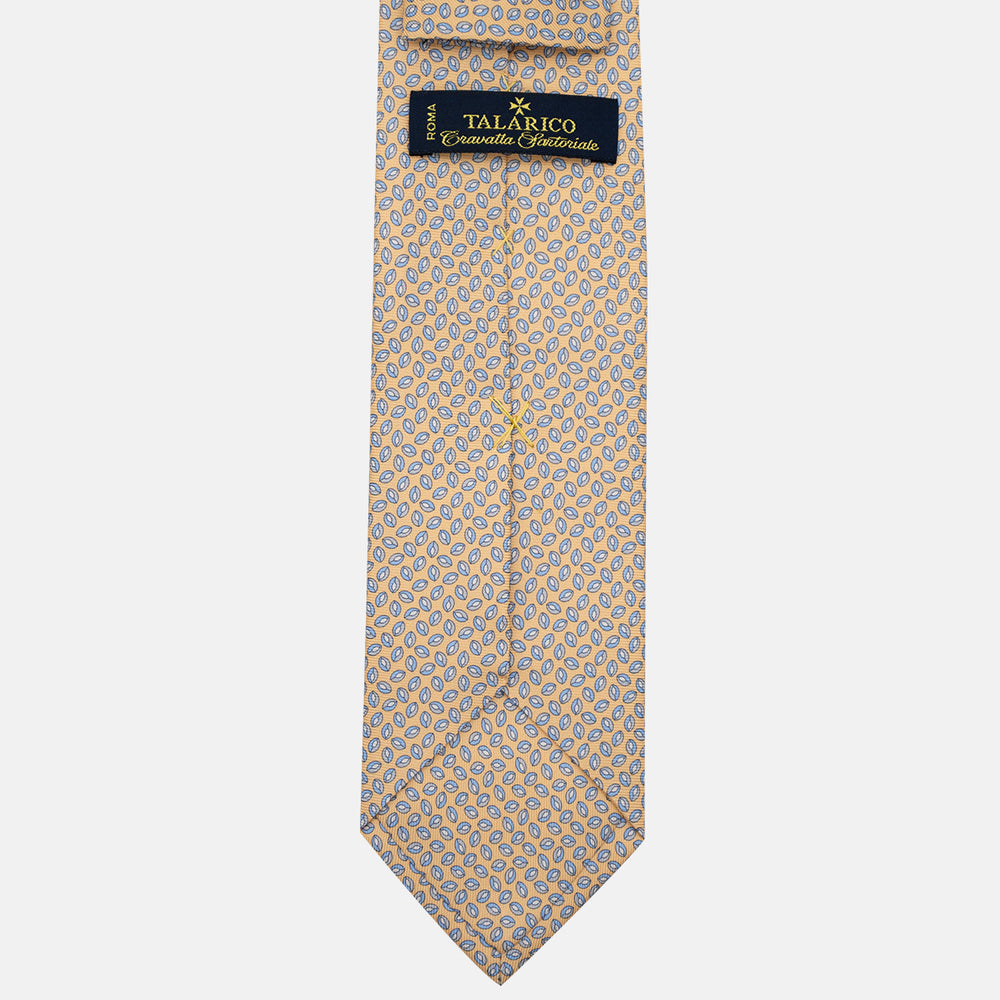3-Fold Silk Tie, Micro Pattern, Yellow - JA056126-5