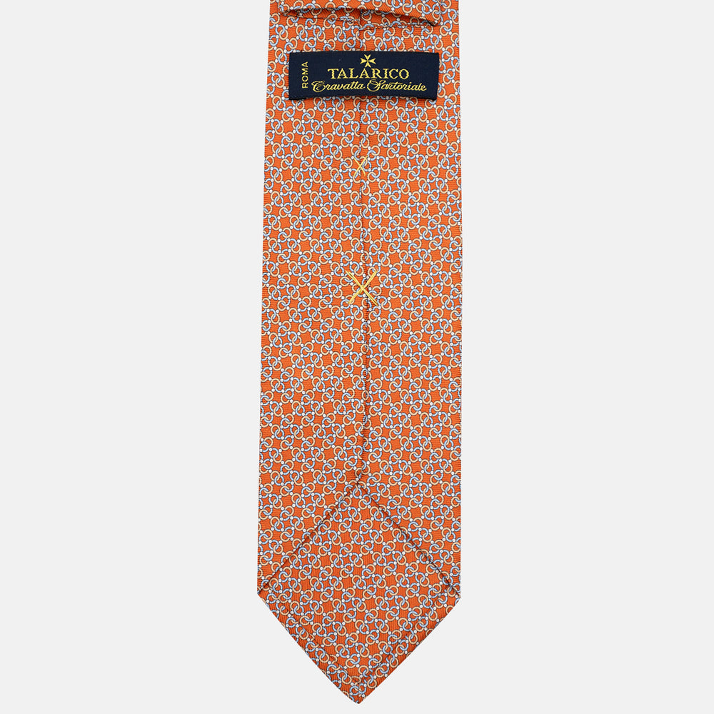 3-Fold Silk Tie, Chain Pattern, Orange - JA055937-5