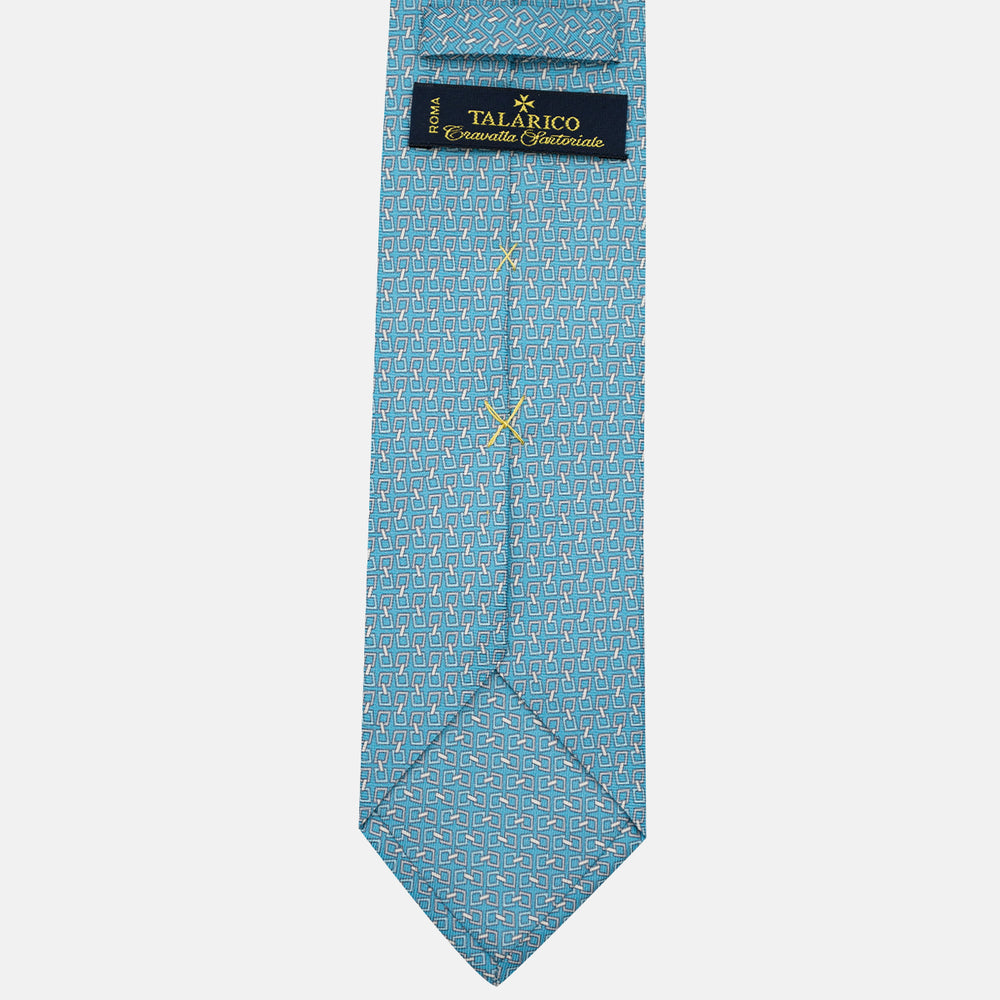 3-Fold Silk Tie, Chain Pattern, Pool - JA057083-5