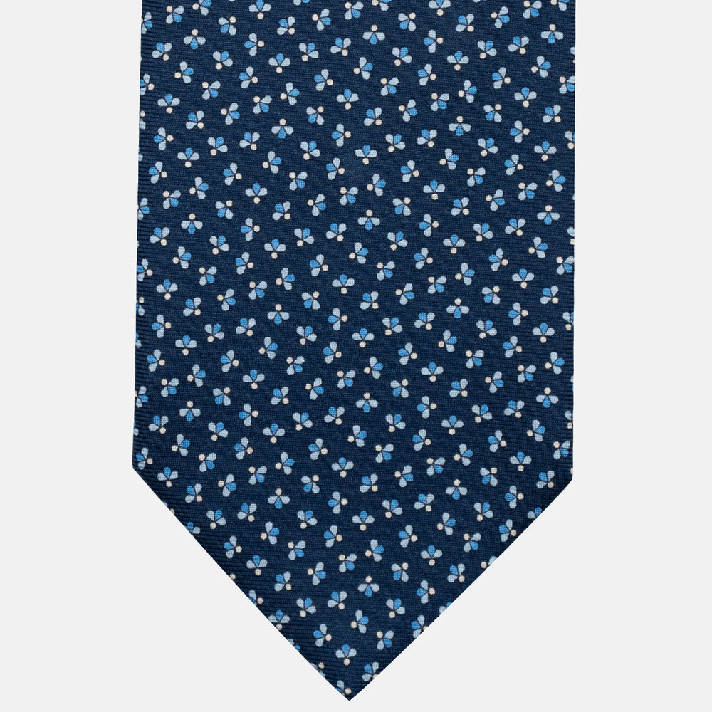 3-Fold Silk Tie, Bee Pattern, Light Blue - JA057246-5