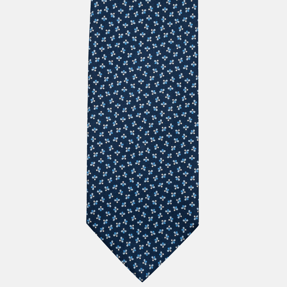 3-Fold Silk Tie, Bee Pattern, Light Blue - JA057246-5