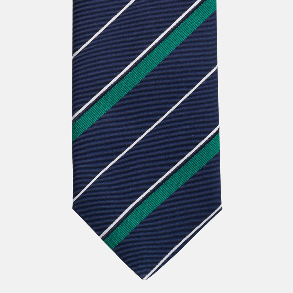 1999 Collection Tie in Heavy Silk Regimental Blue Green