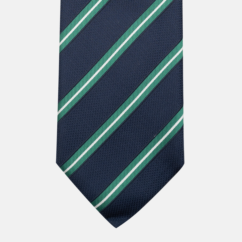 Cravatta Collezione 1999 in Seta Pesante Regimental Blu Verde