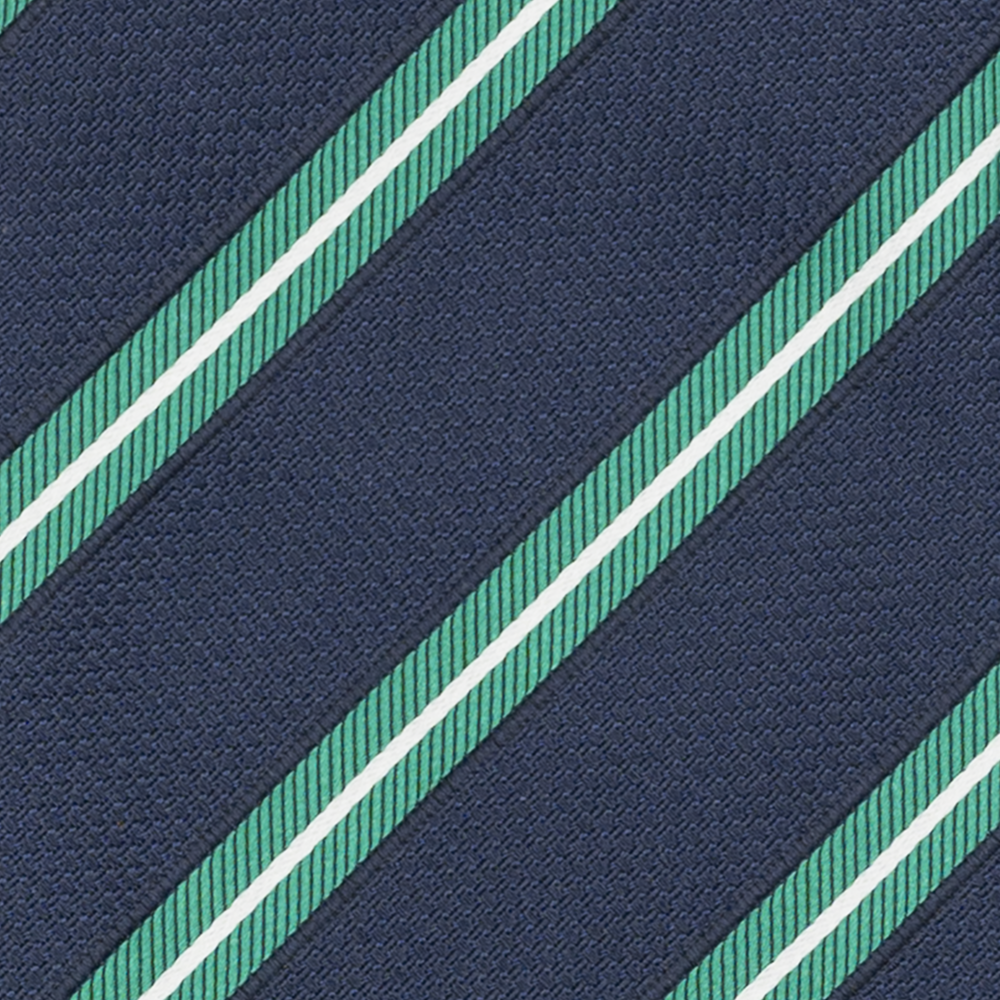 Cravatta Collezione 1999 in Seta Pesante Regimental Blu Verde