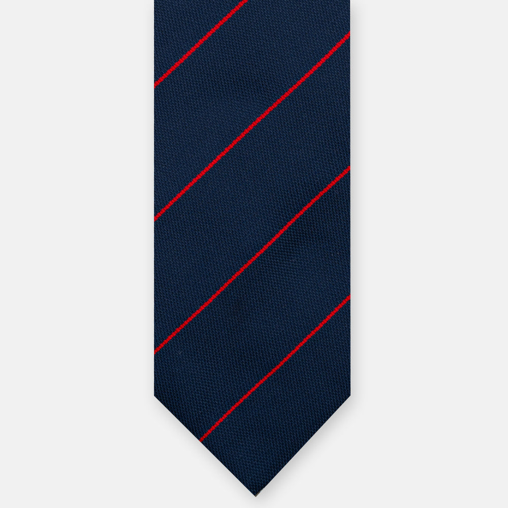 Cravatta in Seta Pesante Regimental, Blu Rosso - JA23062026-1
