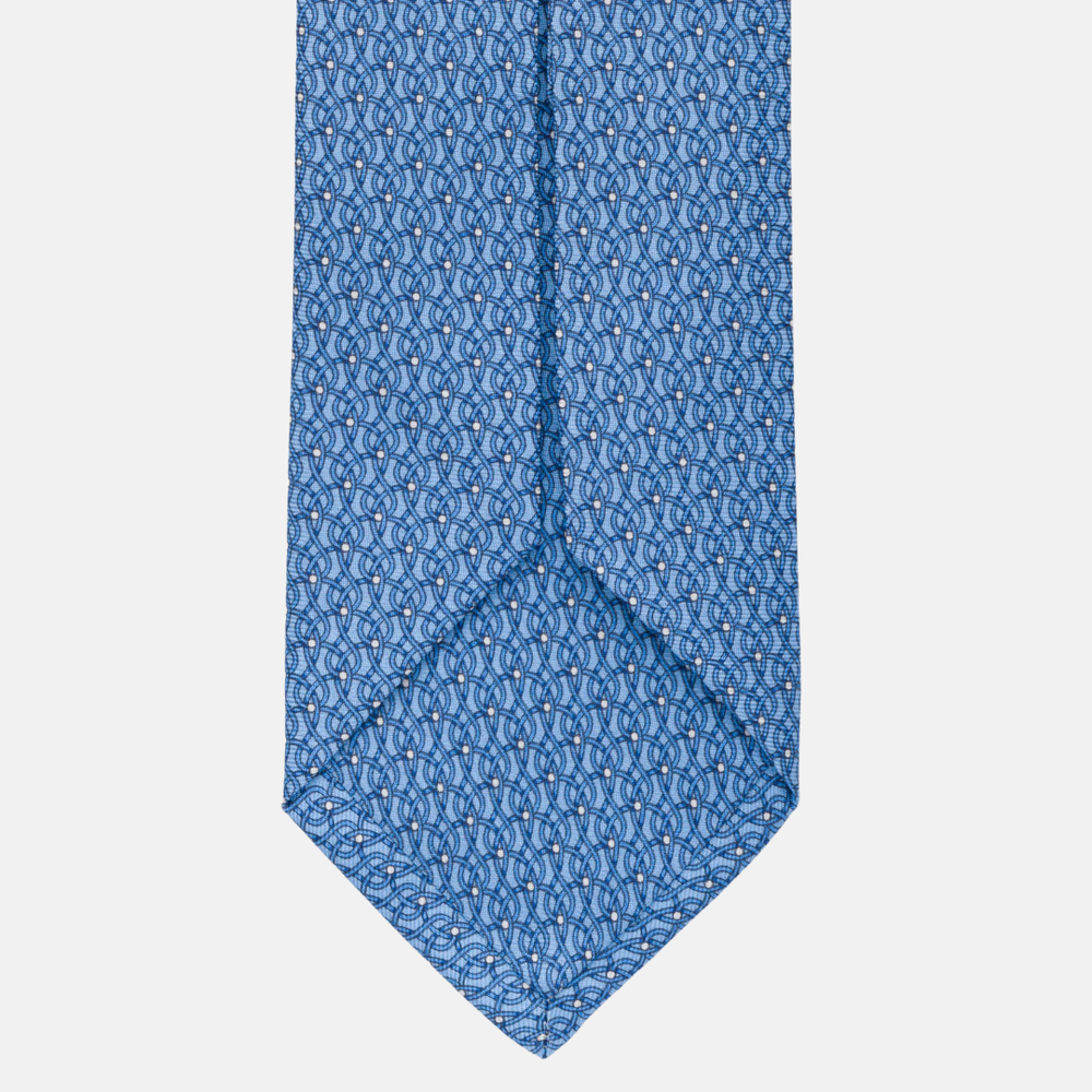 5-fold silk tie in Celeste pattern