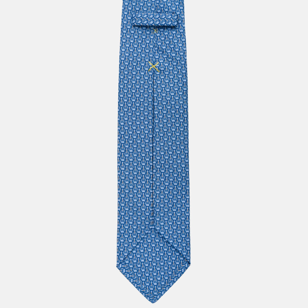 5-fold silk tie in Celeste pattern