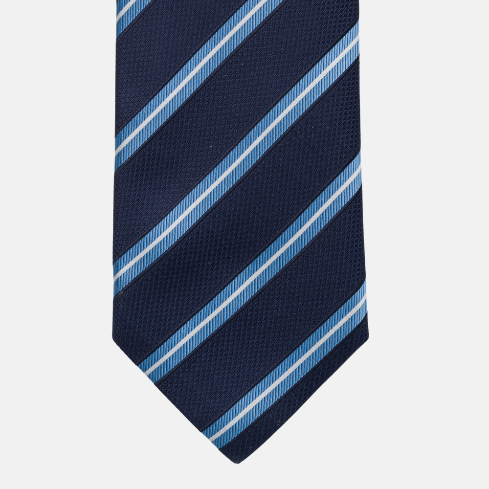 1999 Collection Tie in Heavy Silk Light Blue Regimental