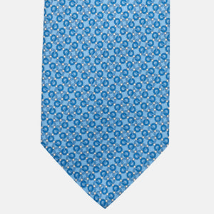 3-Fold Silk Tie, Chain Pattern, Light Blue - JA055937-6