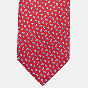 3-Fold Silk Tie, Micro Pattern, Red - JA056129-6