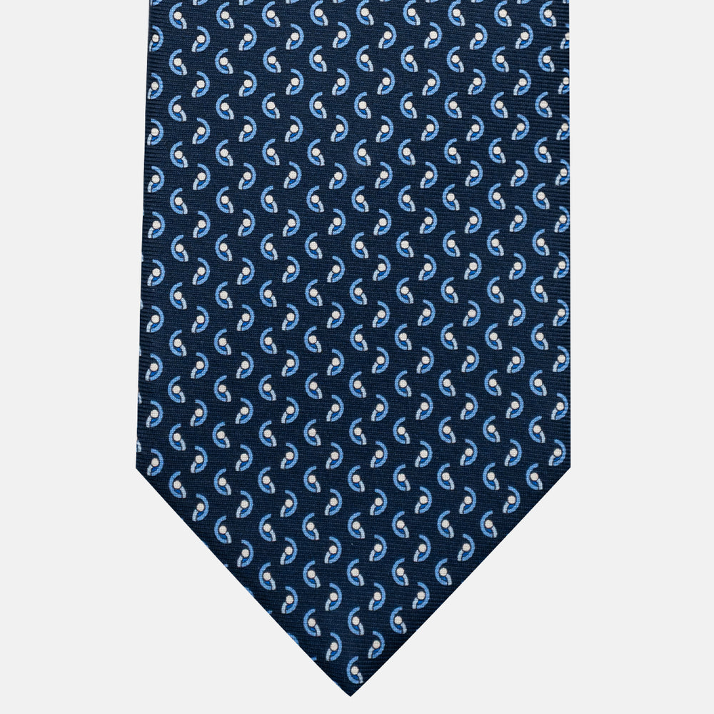 3-Fold Silk Tie, Micro Pattern, Light Blue - JC056131-6