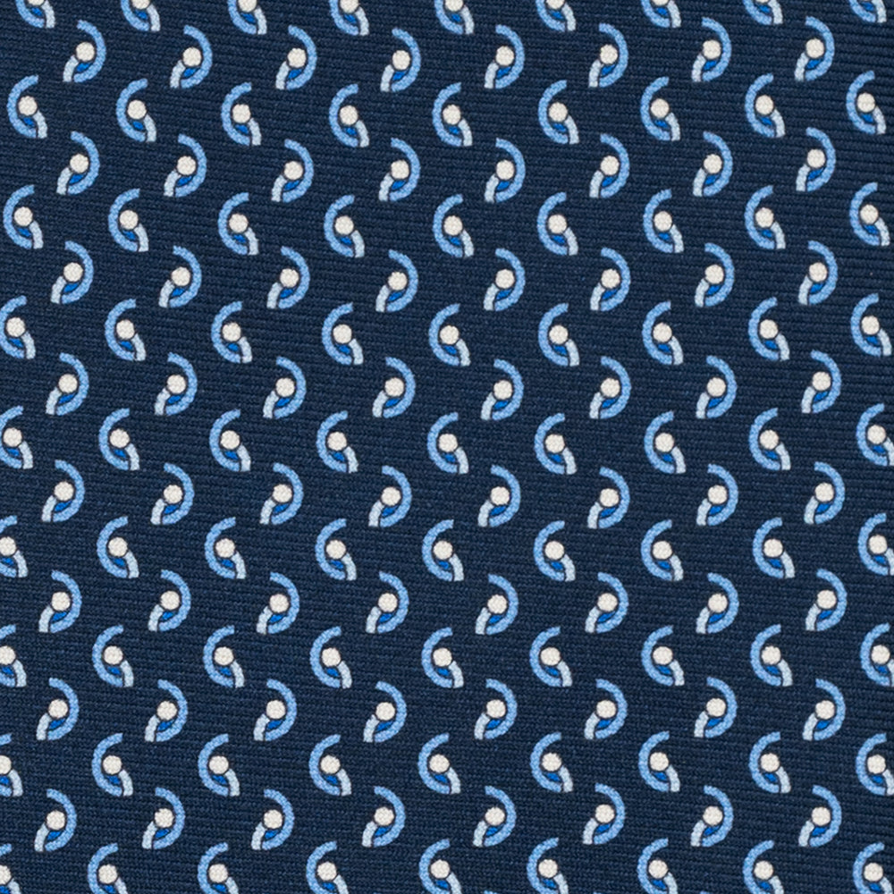 Cravatta 3 pieghe in Seta, Micro Fantasia, Blu Celeste - JC056131-6
