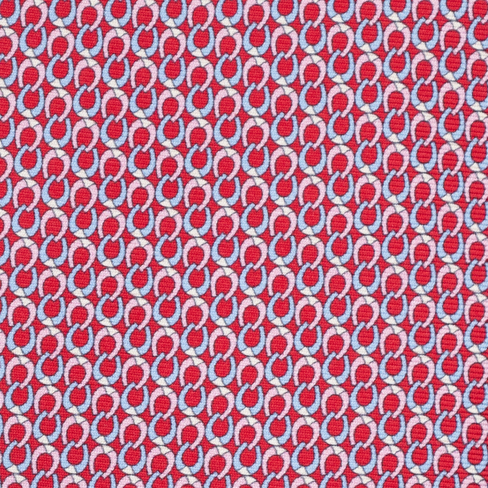 Cravatta 3 pieghe in Seta, Fantasia Concatenata, Rosso - JC056339-6