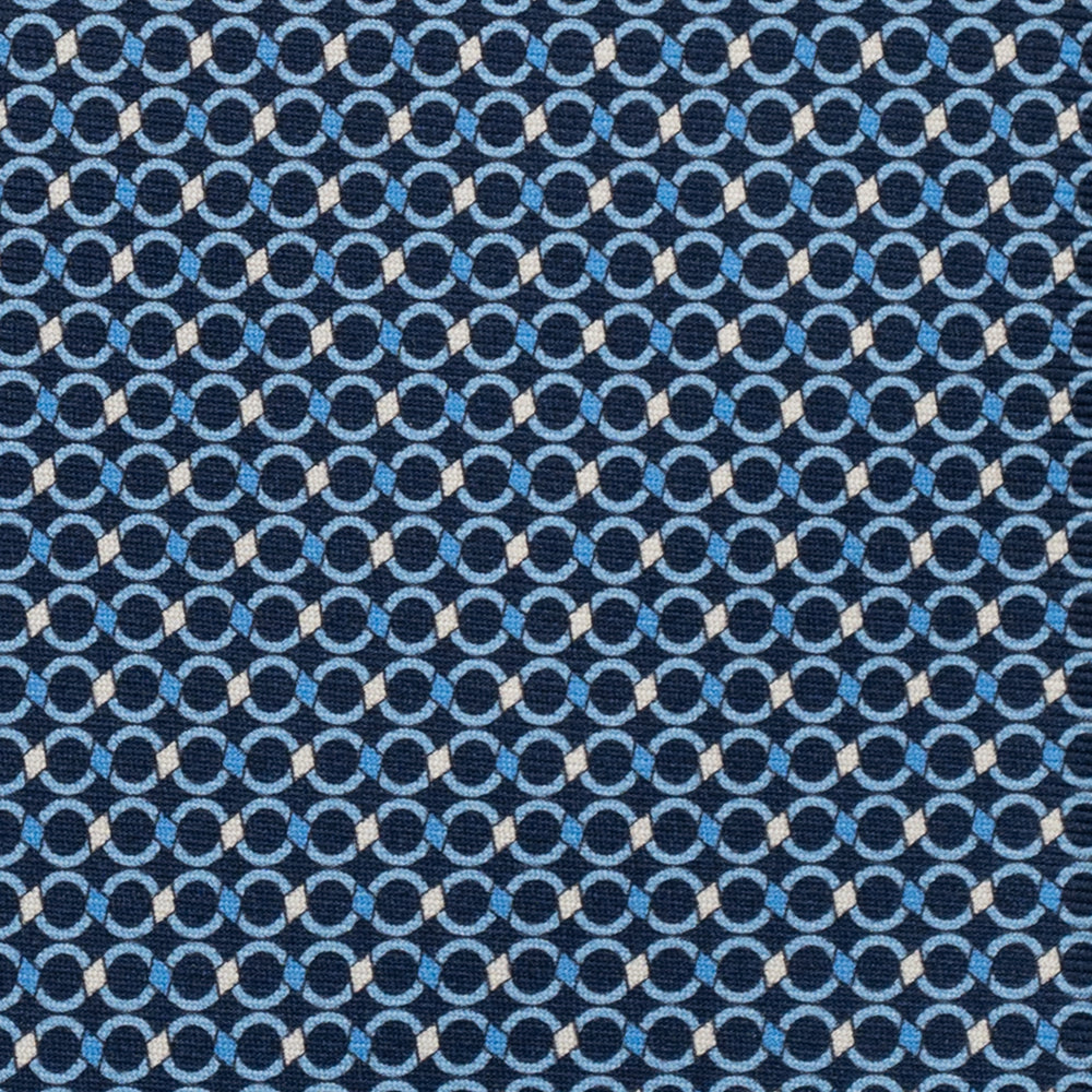 3-Fold Silk Tie, Chain Pattern, Light Blue - JA057080-6