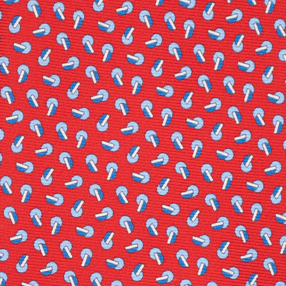 3-Fold Silk Tie, Micro Pattern, Red - JA056129-6