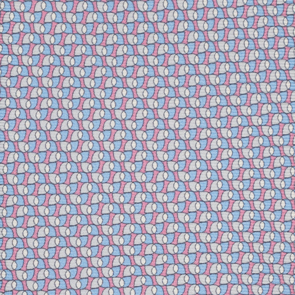3-Fold Silk Tie, Geometric Pattern, Pink - JA056123-6