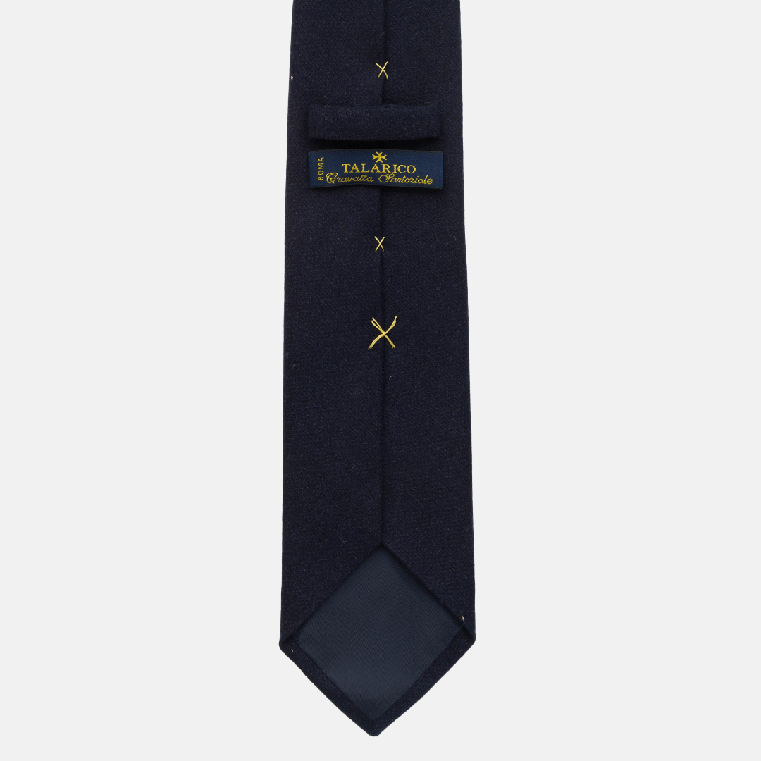 Cravatta 3 pieghe in Lana Blu Notte