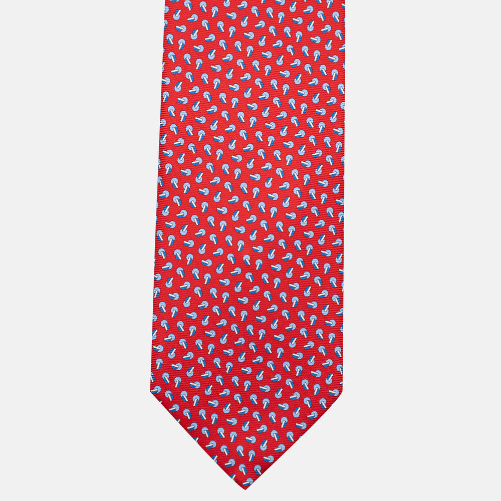 3-Fold Silk Tie, Micro Pattern, Red - JA056129-6