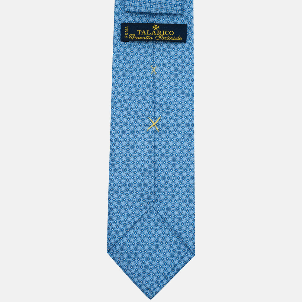 3-Fold Silk Tie, Floral Pattern, Light Blue - JA056130-6