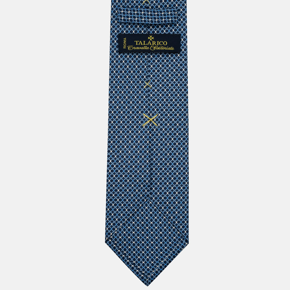 3-Fold Silk Tie, Chain Pattern, Light Blue - JA057080-6