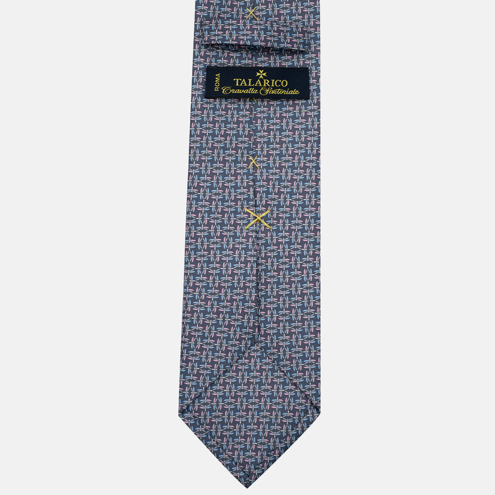 Cravatta 3 pieghe in Seta, Fantasia Geometrica, Grigio - JC056226-6