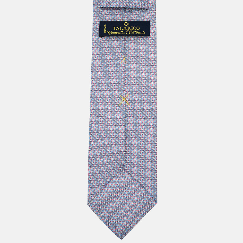 3-Fold Silk Tie, Geometric Pattern, Pink - JA056123-6