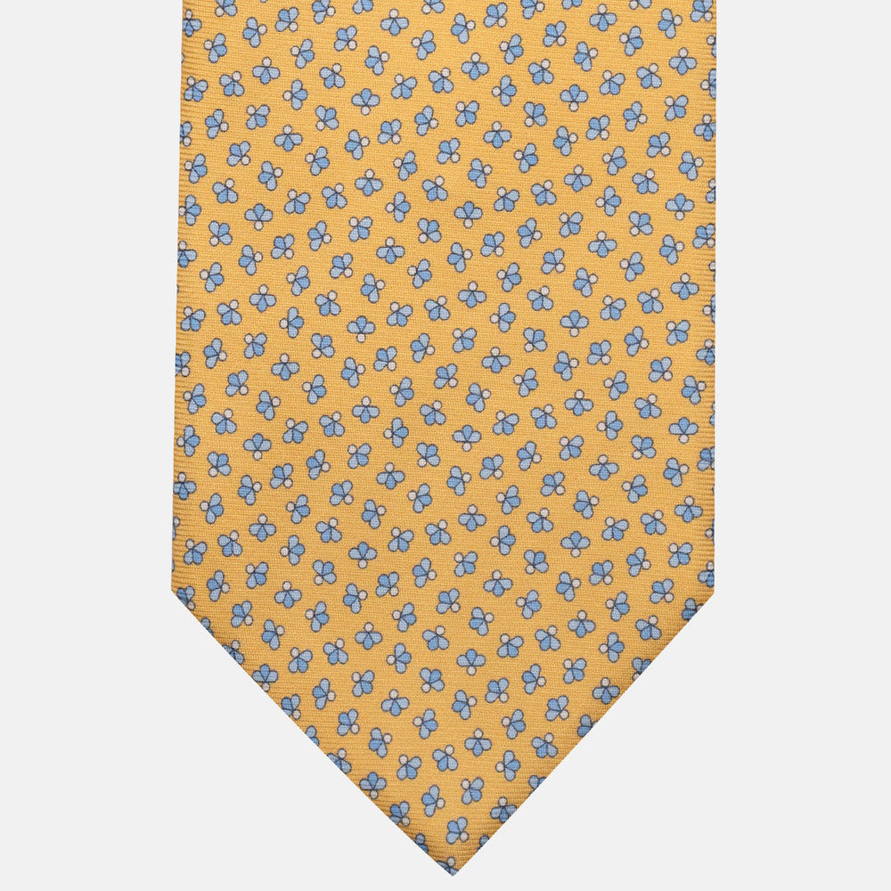 3-Fold Silk Tie, Bee Pattern, Yellow - JA057246-6