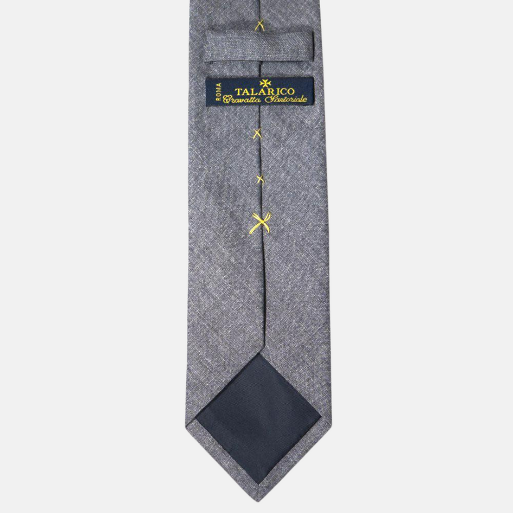 Cravatta 3 Pieghe in Irish Linen Grigio - TAL 315