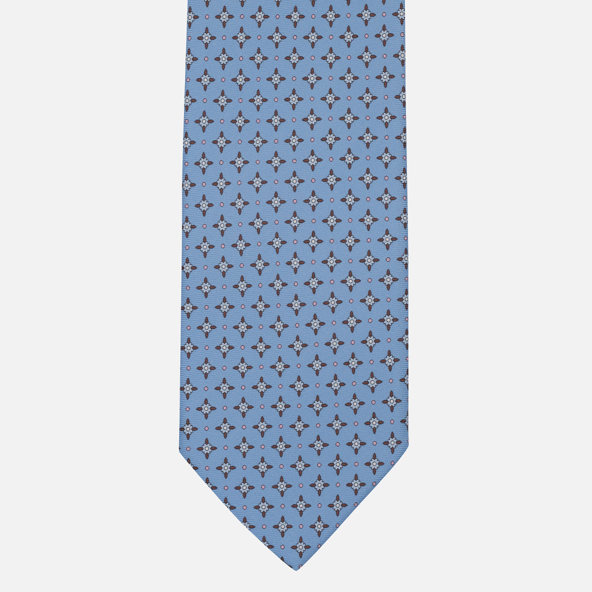 1999 Collection Tie in Heavy Silk Blue Geometric Pattern