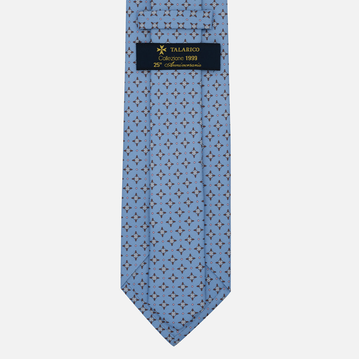 1999 Collection Tie in Heavy Silk Blue Geometric Pattern