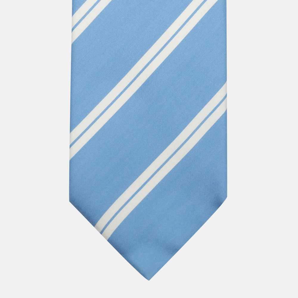 Cravatta Collezione 1999 in Seta Pesante Regimental Celeste