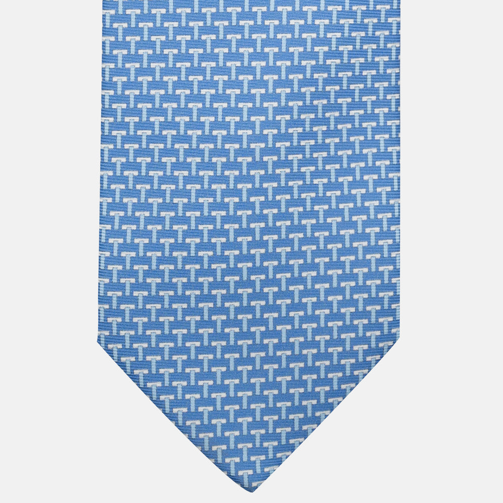 Cravatte 3 pieghe seta T Iconica Celeste Scuro
