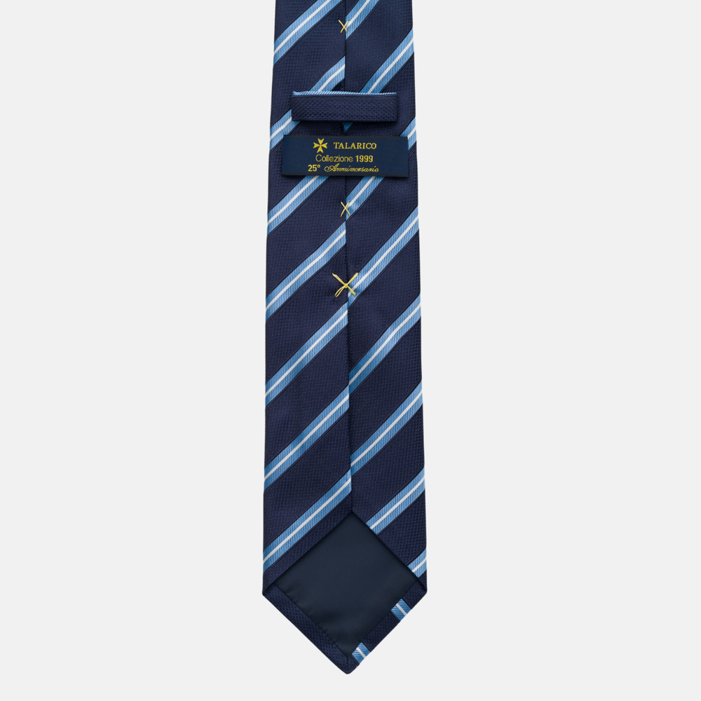 1999 Collection Tie in Heavy Silk Light Blue Regimental