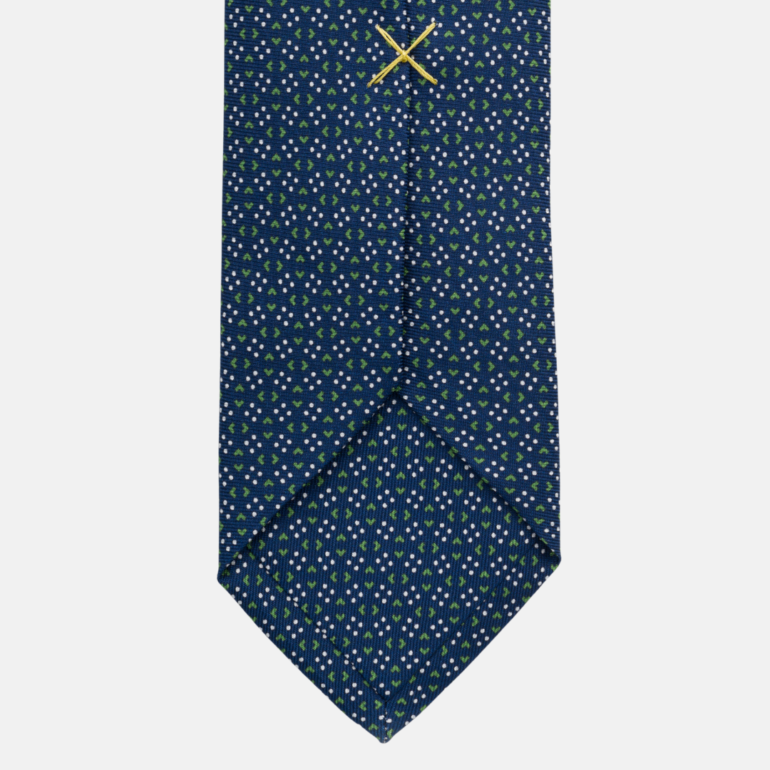 3 Fold Silk Tie Width 7cm Blue Yellow-M43792