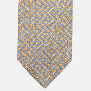 3-Fold Silk Tie, Chain Pattern, Yellow - JA055937-7
