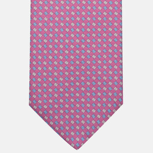 3-Fold Silk Tie, Micro Pattern, Pink - JA056673-7