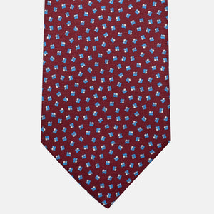 3-Fold Silk Tie, Micro Pattern, Bordeaux - JA056667-7
