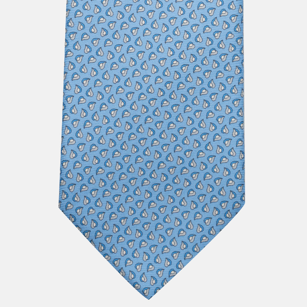 3-Fold Silk Tie, Micro Pattern, Light Blue - JA056125-7