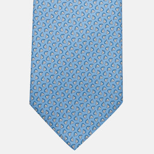 3-Fold Silk Tie, Micro Pattern, Light Blue - JA056125-7