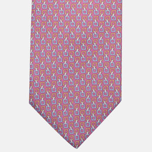 3-Fold Silk Tie, Chain Pattern, Pink - JA057083-7