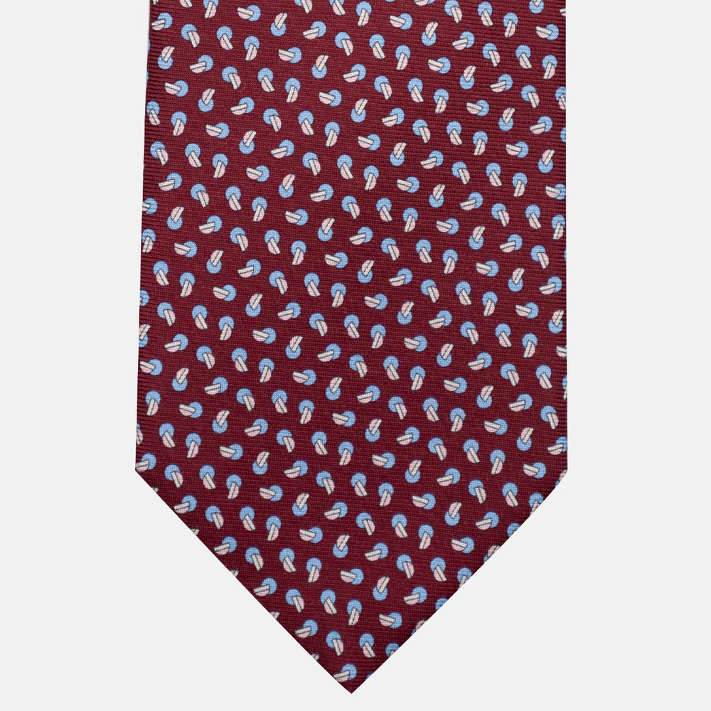 3-Fold Silk Tie, Micro Pattern, Bordeaux - JA056129-7