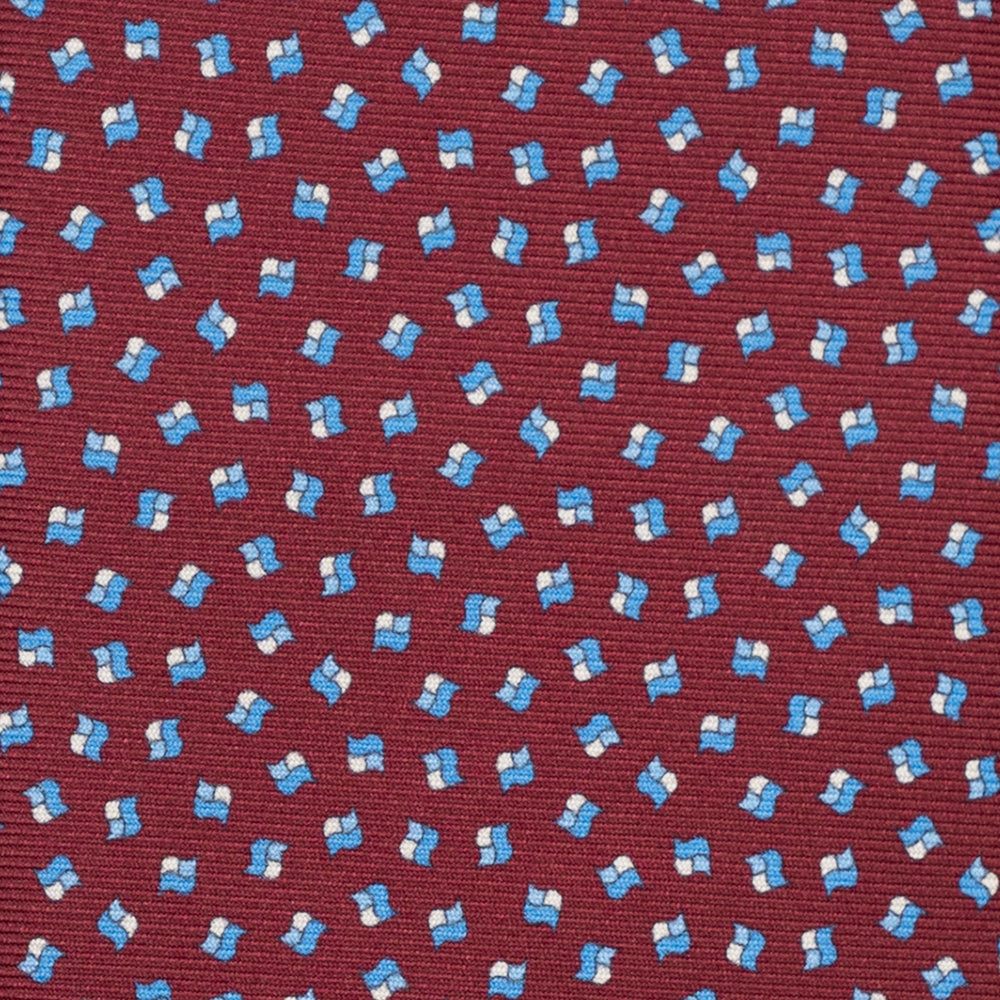 3-Fold Silk Tie, Micro Pattern, Bordeaux - JA056667-7