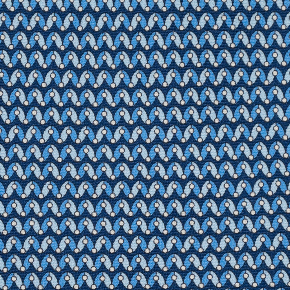 3-Fold Silk Tie, Geometric Pattern, Light Blue - JA056675-7